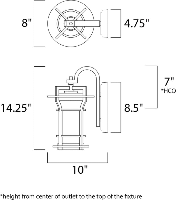 Maxim Oakville LED 1-Light Outdoor Wall Lantern Model: 65784WGBO