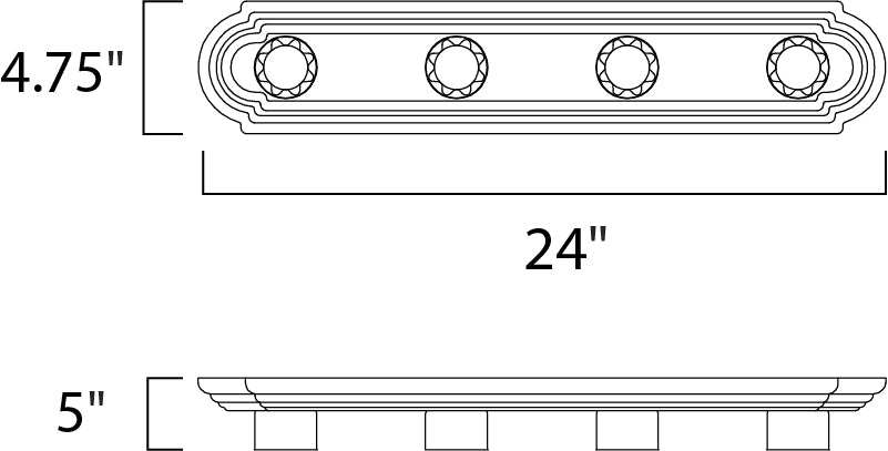 Maxim Essentials 4-Light Racetrack Bath Vanity Light Model: 7124SN