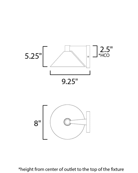 Maxim Conoid Medium LED Outdoor Wall Sconce W/ Dusk-Dawn Model: 86141BK/MSP