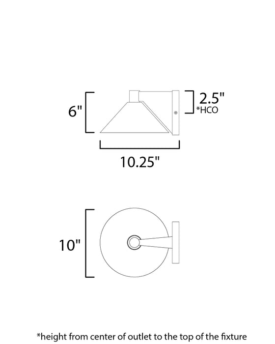 Maxim Conoid Large LED Outdoor Wall Sconce W/ Dusk-Dawn Model: 86143BK/MSP