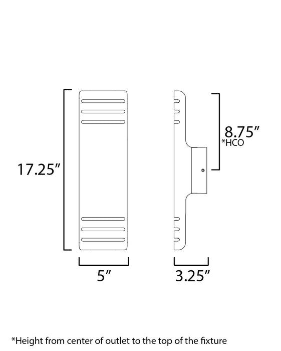 Maxim Lightray Medium LED Outdoor Wall Lamp Model: 86174BK