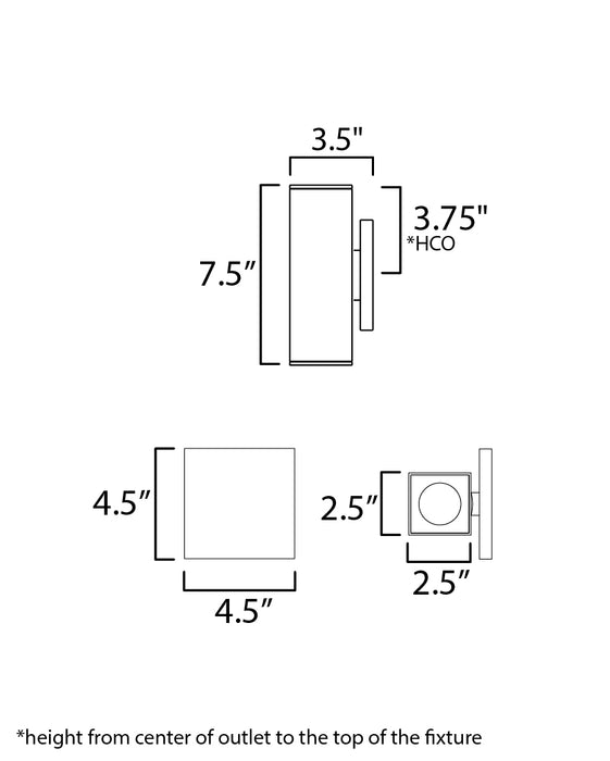 Maxim Culvert 7.5 LED Outdoor Sconce Model: 86421ABZ