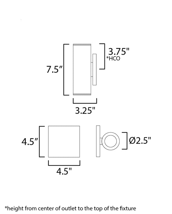 Maxim Calibro 7.5 LED Outdoor Sconce Model: 86431BK