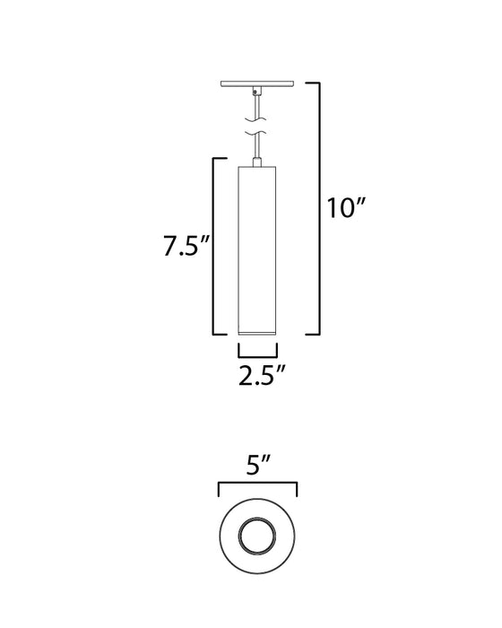 Maxim Calibro 7.5 LED Outdoor Pendant Model: 86436BK