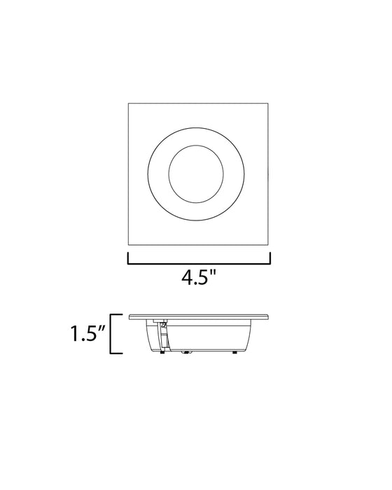 Maxim Crisp 5 LED Recessed DownLight 3000K - Square Model: 87674WT