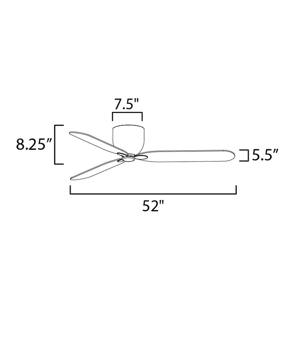 Maxim Lowell 52 3-Blade Hugger Fan (No Light) Model: 88808MW