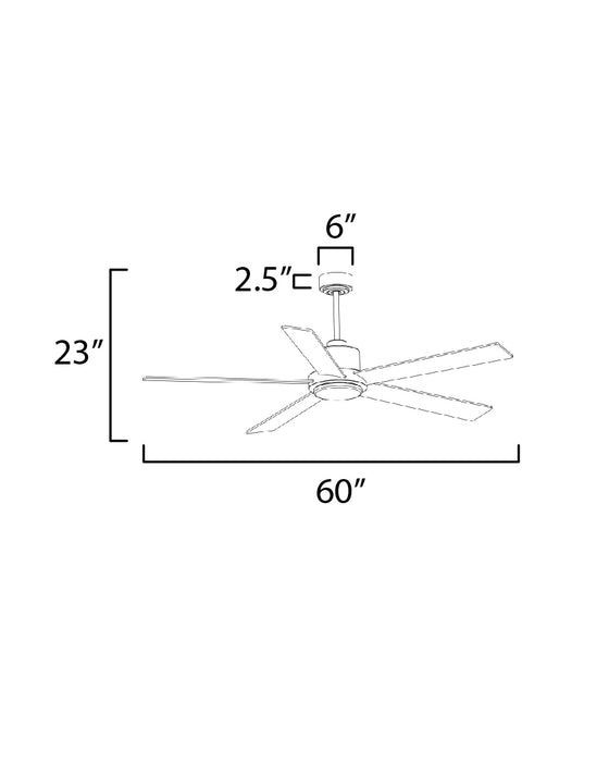 Maxim Daisy 60 5-Blade Fan w LED Light Kit Model: 88826WTNAB