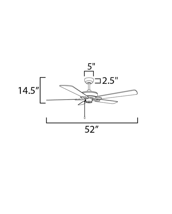 Maxim 52 Super-Max Ceiling Fan - Black Model: 88935BK