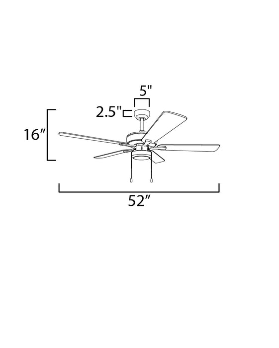 Maxim 52 Super-Max Fan w/ LED Light Kit - Black Model: 88937BK