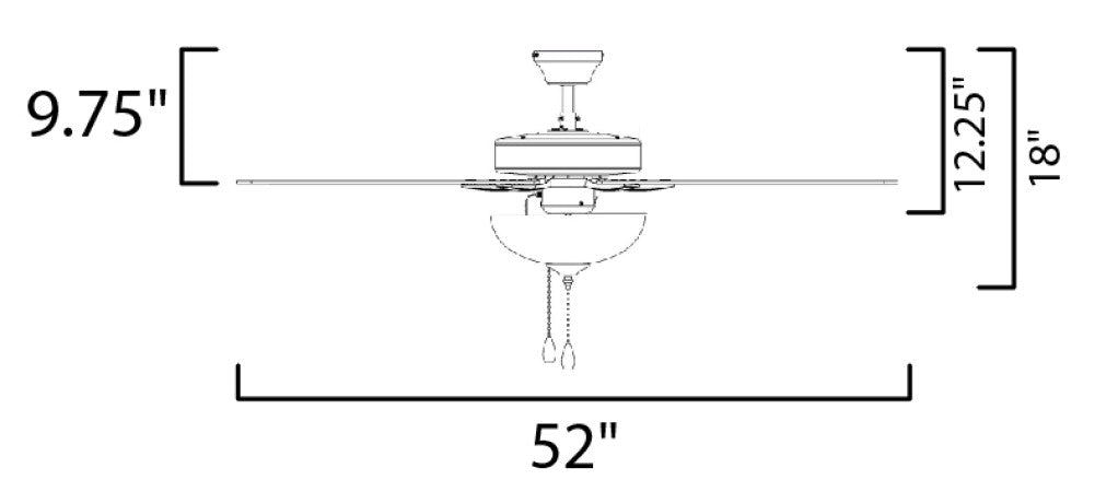 Maxim Basic-Max 52 White Fan White/Light Oak Blades Model: 89905MW