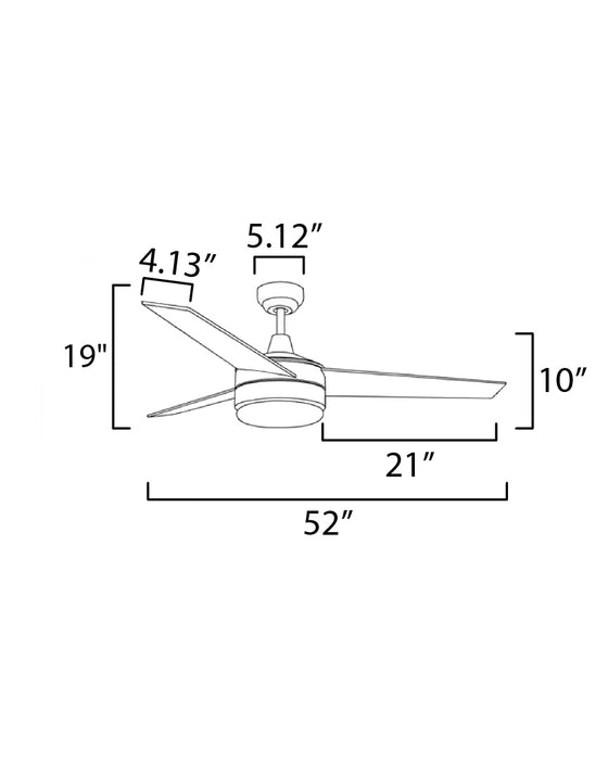 Maxim Trio 52 3-Blade Fan w Pull Chain Model: 89906FTBKWN