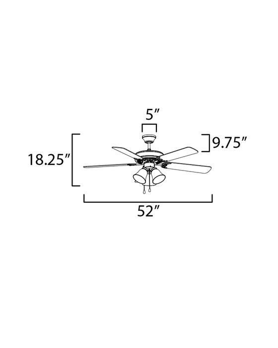 Maxim Basic-Max 52 Bronze Fan LED 4-Light W/P Blades Model: 89907FTOIWP