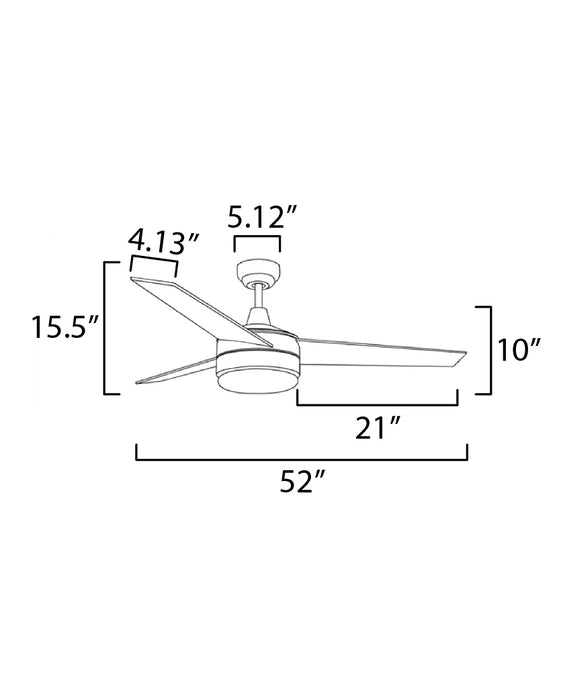 Maxim Trio 52 Nickel Fan LED 2-Light SV/BK Blades Model: 89909FTSNBK