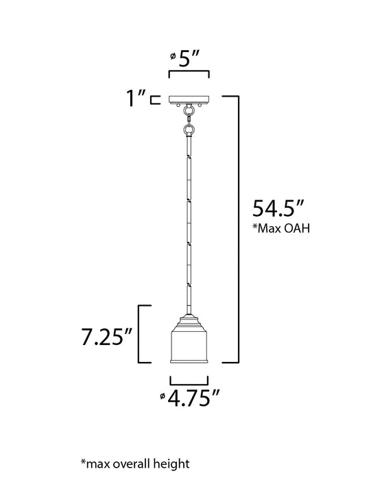 Maxim Acadia 1-Light Pendant Model: 91260CDBK