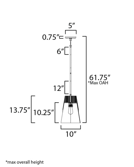 Maxim Carpenter 10 Mini Pendant Model: 91622CLWNBK