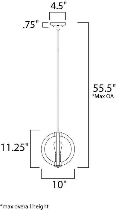 Maxim Bodega Bay 1-Light Pendant Model: 91910APAR