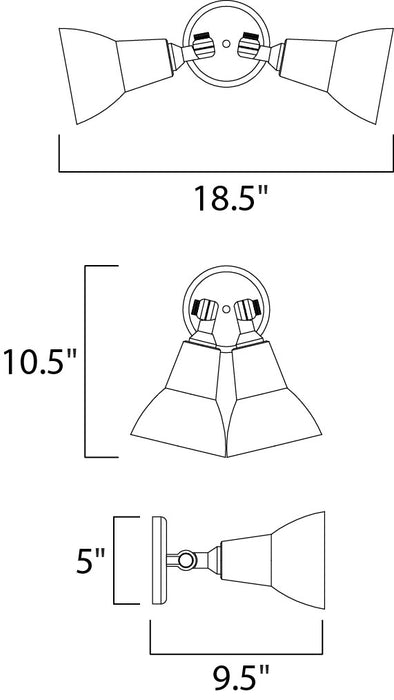 Maxim Spots 2-Light Outdoor Wall Mount Model: 92008TB