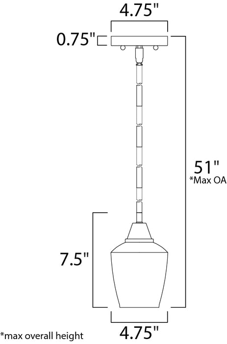 Maxim Goblet 1-Light Mini Pendant Model: 96120CLBKSN