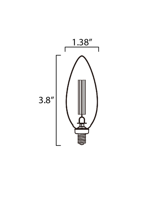 Maxim 4W LED E12 B11 Dimmable Clear 3000K Model: BL4E12B11CL120V30