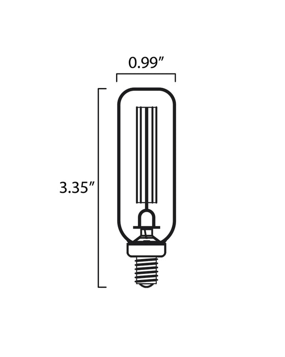 Maxim 4W LED E12 T8 Dimmable Clear 2200K Model: BL4E12T8CL120V22