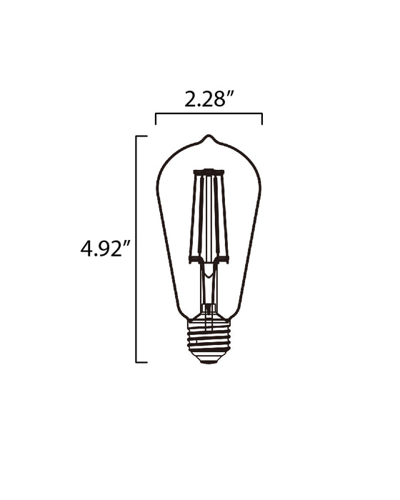 Maxim 6W LED E26 ST58 Dimmable Clear 2700K Model: BL6E26ST58CL120V27