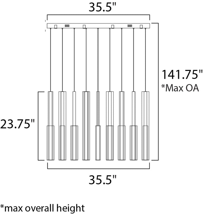 ET2 Flute 31-Light LED Pendant Model: E10017-MPLT