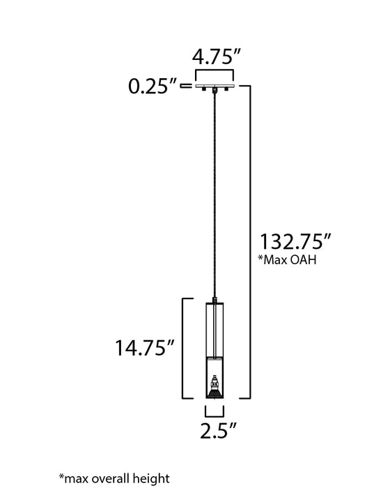 ET2 Torch LED 1-Light Pendant Model: E11000-24BK