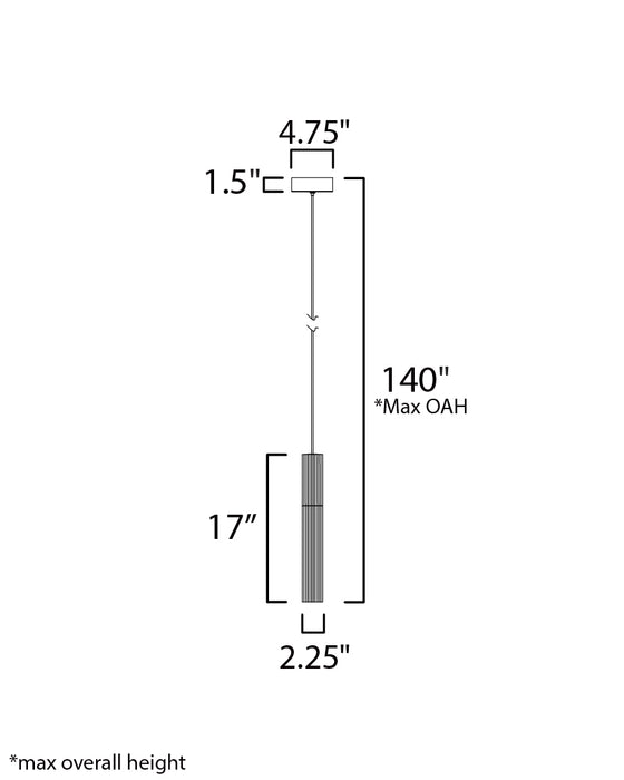 ET2 Reeds 1-Light LED Pendant Model: E11011-144BK