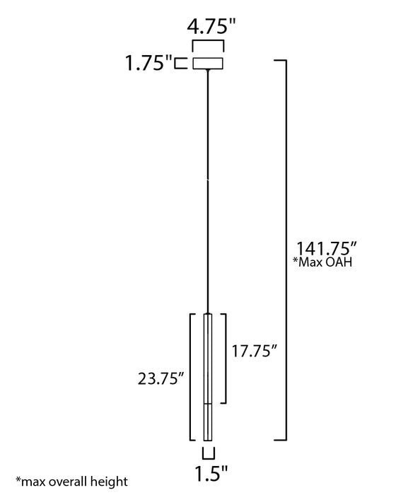 ET2 Diaphane LED 1-Light Pendant Model: E11022-95BK