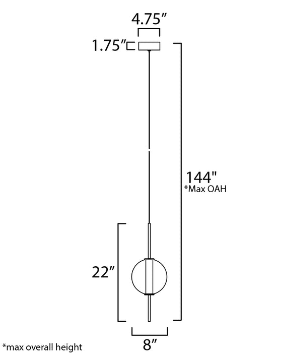 ET2 Axle LED Pendant Model: E11040-24GLD