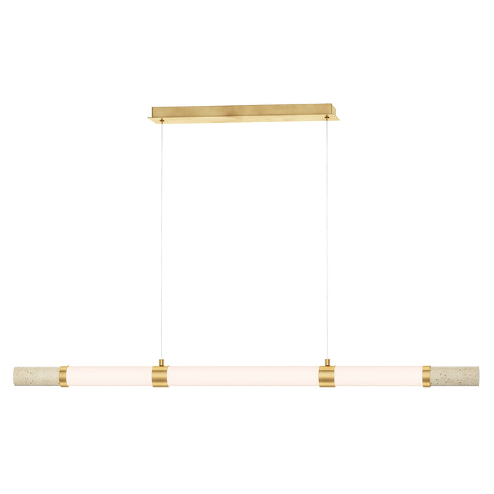 ET2 Travertine Linear LED  Pendant Model: E11056-01TVGLD