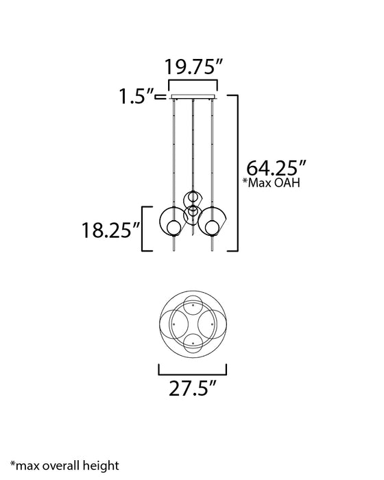 ET2 Martini 4-Light LED Pendant Model: E11096-10NAB