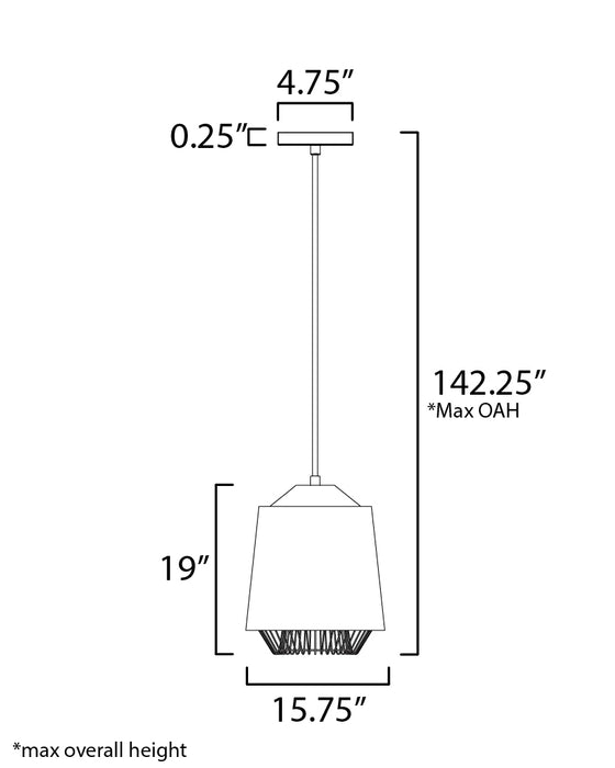 ET2 Phoenix 16 LED Pendant Model: E11392-GYBK