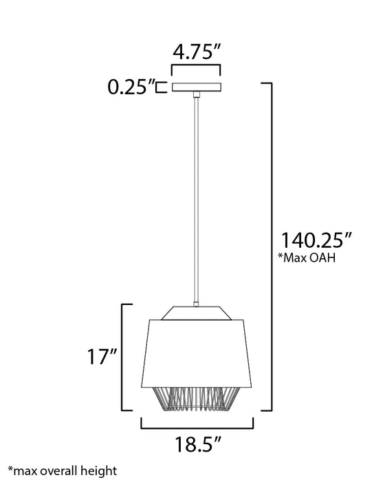 ET2 Phoenix 18.5 LED Pendant Model: E11394-BKGLD