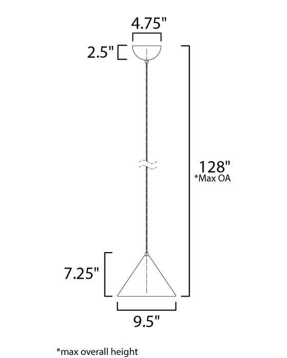 ET2 Abyss 1-Light LED Pendant Model: E20082-BK