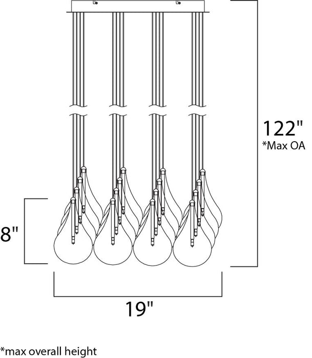 ET2 Larmes 16-Light Pendant Model: E20117-18