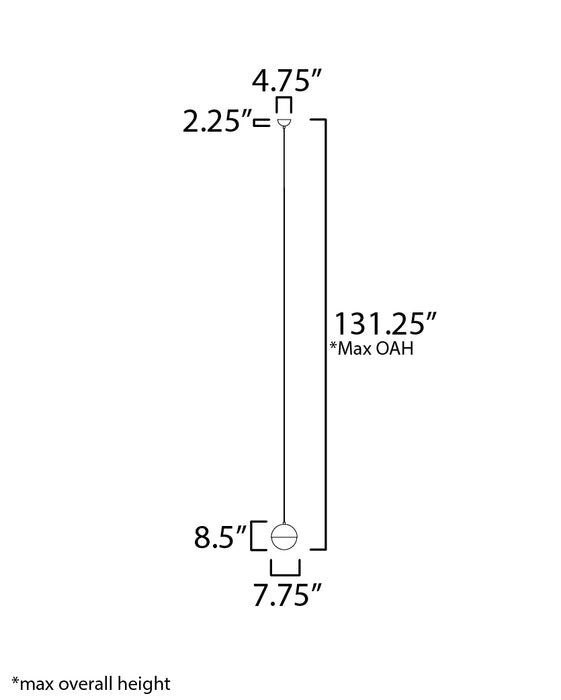 ET2 Half Moon Medium LED Pendant Model: E20361-92BK