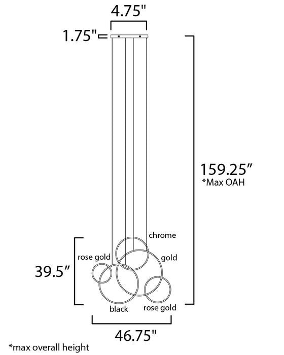 ET2 Union LED 5-Light Pendant Model: E20377-MPLT