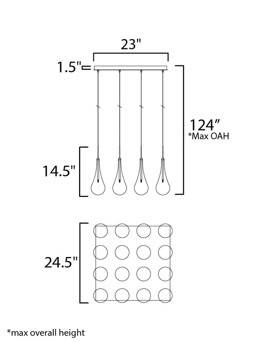 ET2 Larmes 16-Light LED Pendant Model: E20517-18PC