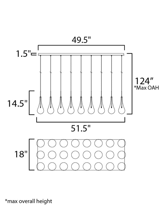 ET2 Larmes 24-Light LED Pendant Model: E20518-18PC