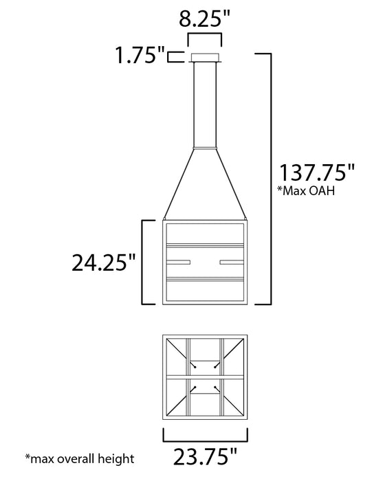 ET2 Chamber LED Pendant Model: E21226-BKGLD