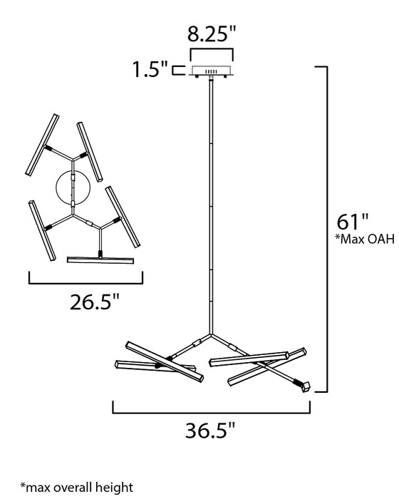 ET2 Robotica 5-Light LED Pendant Model: E21244-BK