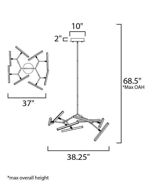 ET2 Robotica 7-Light LED Pendant Model: E21246-BK