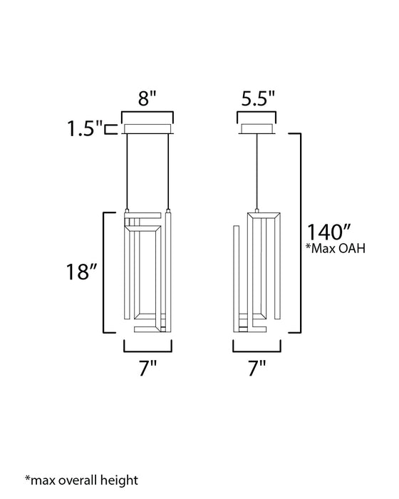 ET2 Penrose 18 LED Pendant Model: E21261-BK