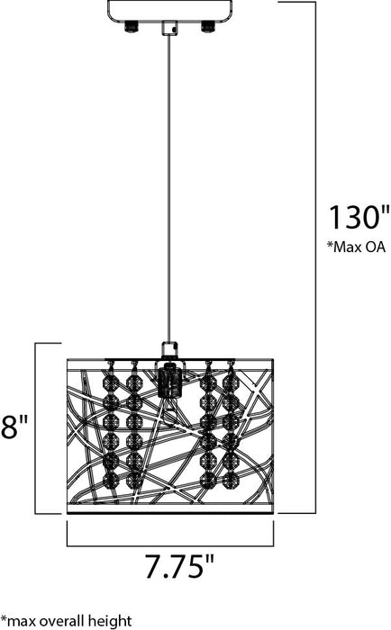 ET2 Inca 1-Light Pendant W/LED Bulb Model: E21306-10PC/BUL