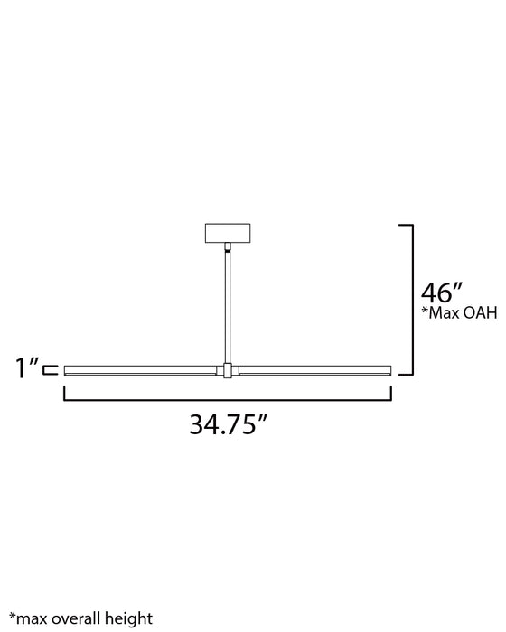 ET2 Dorian 36 Linear LED Pendant Model: E21355-GLD