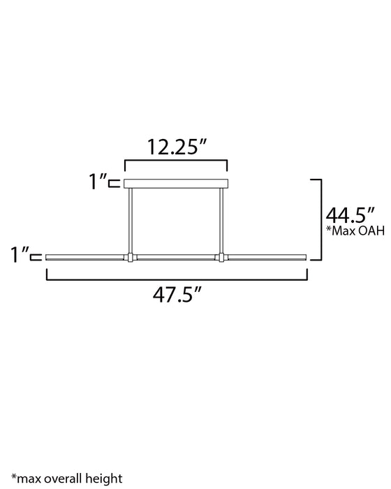 ET2 Dorian 48 Linear LED Pendant Model: E21357-GLD