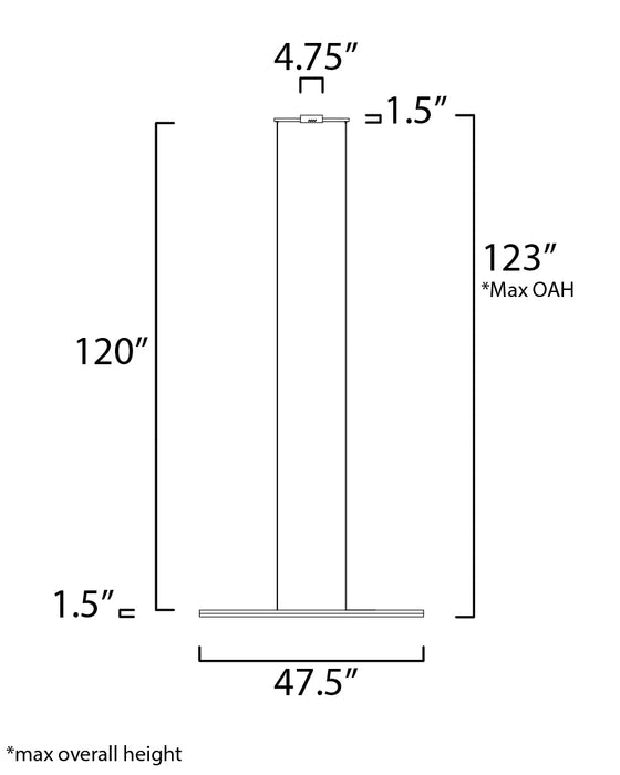 ET2 Hover LED 48 Pendant Model: E21371-BK