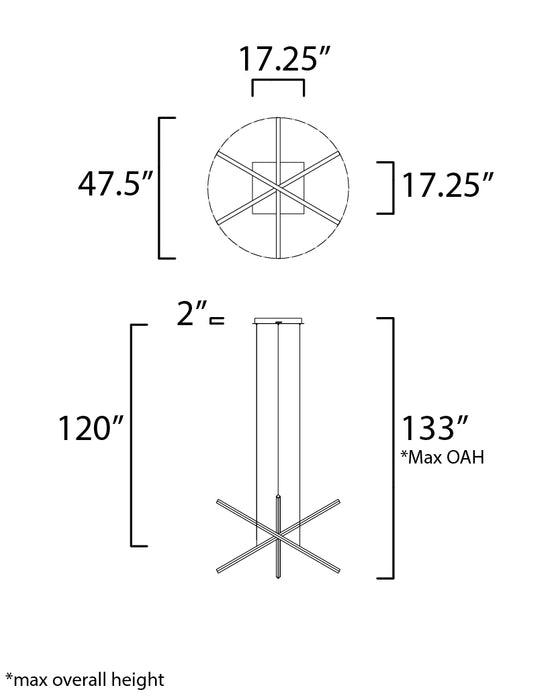 ET2 Hover 3-Light LED Pendant Model: E21373-BK