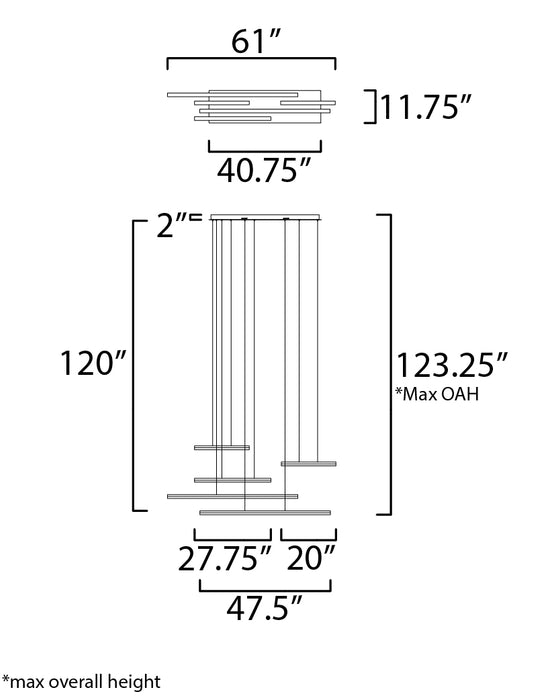 ET2 Hover 5-Light LED Pendant Model: E21376-BK